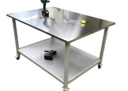 stainless steel work table with shelves
